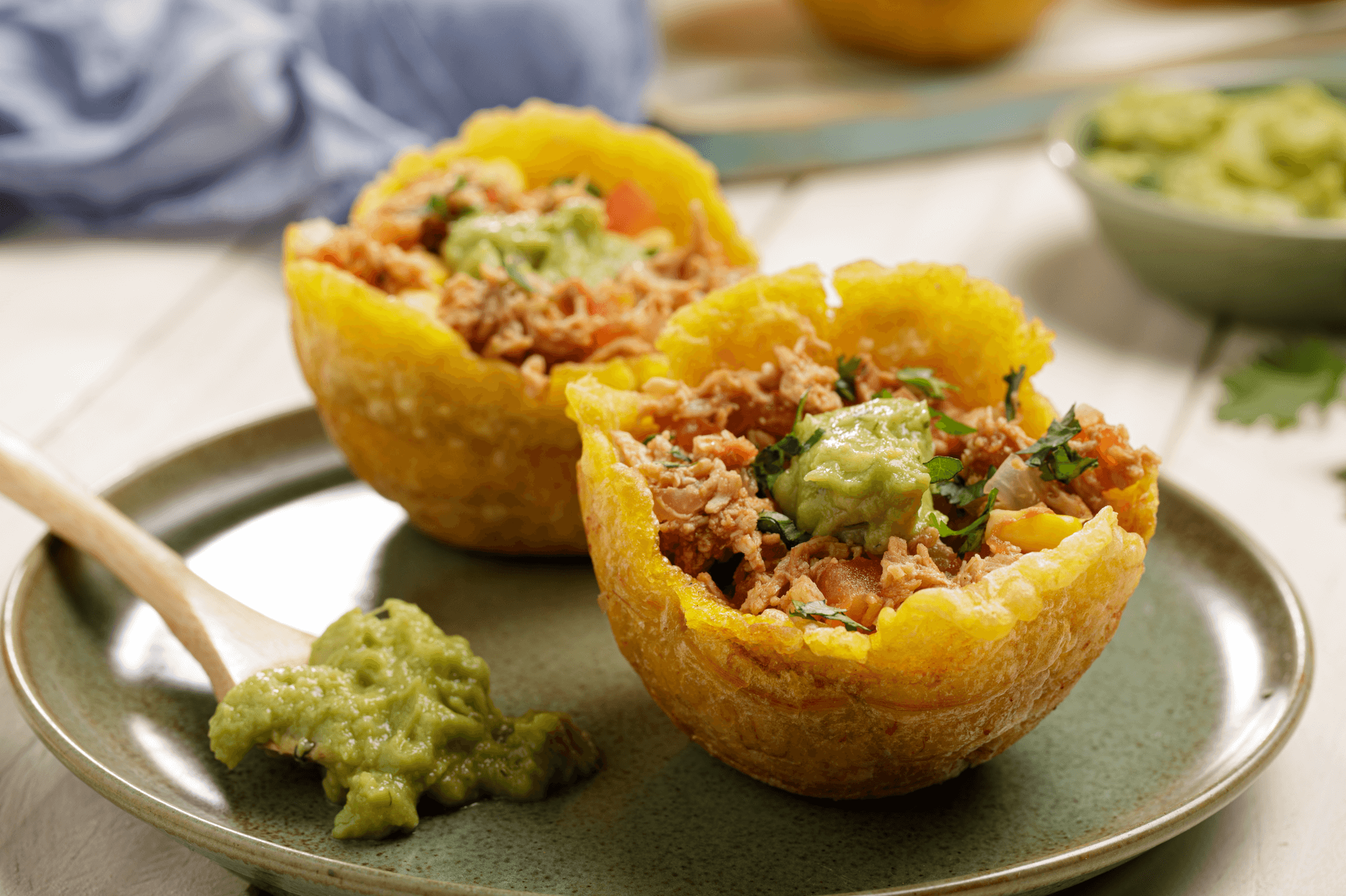 With shredded meat